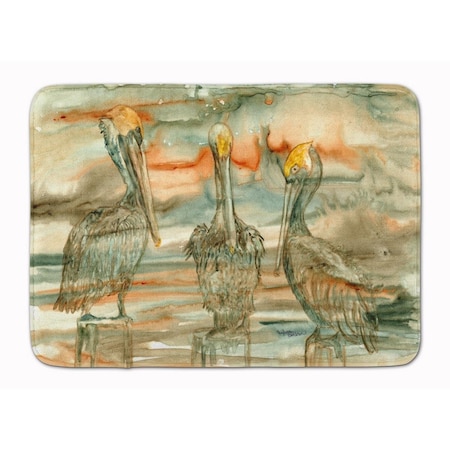 Jensendistributionservices Pelicans on their perch Abstract Machine Washable Memory Foam Mat MI2550466